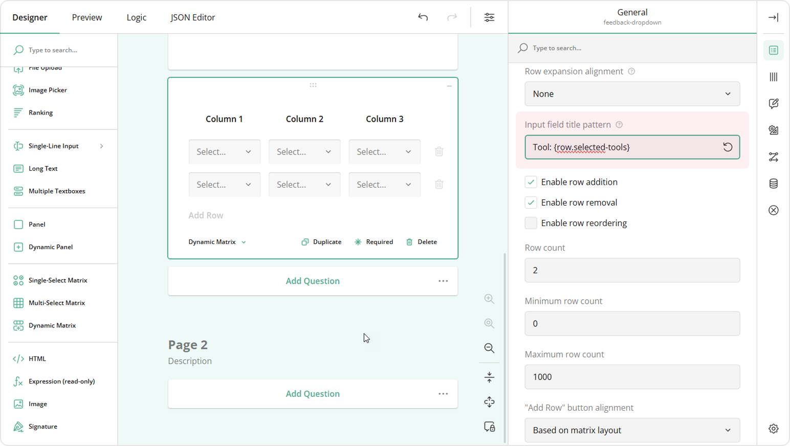 Create a dynamic title pattern for inner loops