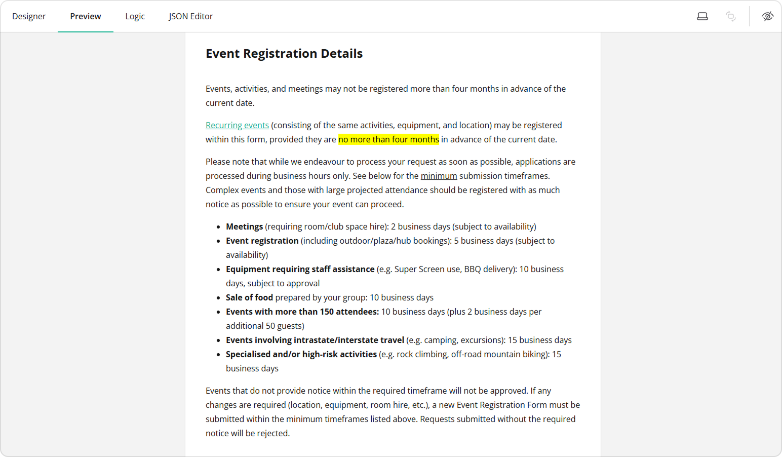 Custom survey element with HTML markup