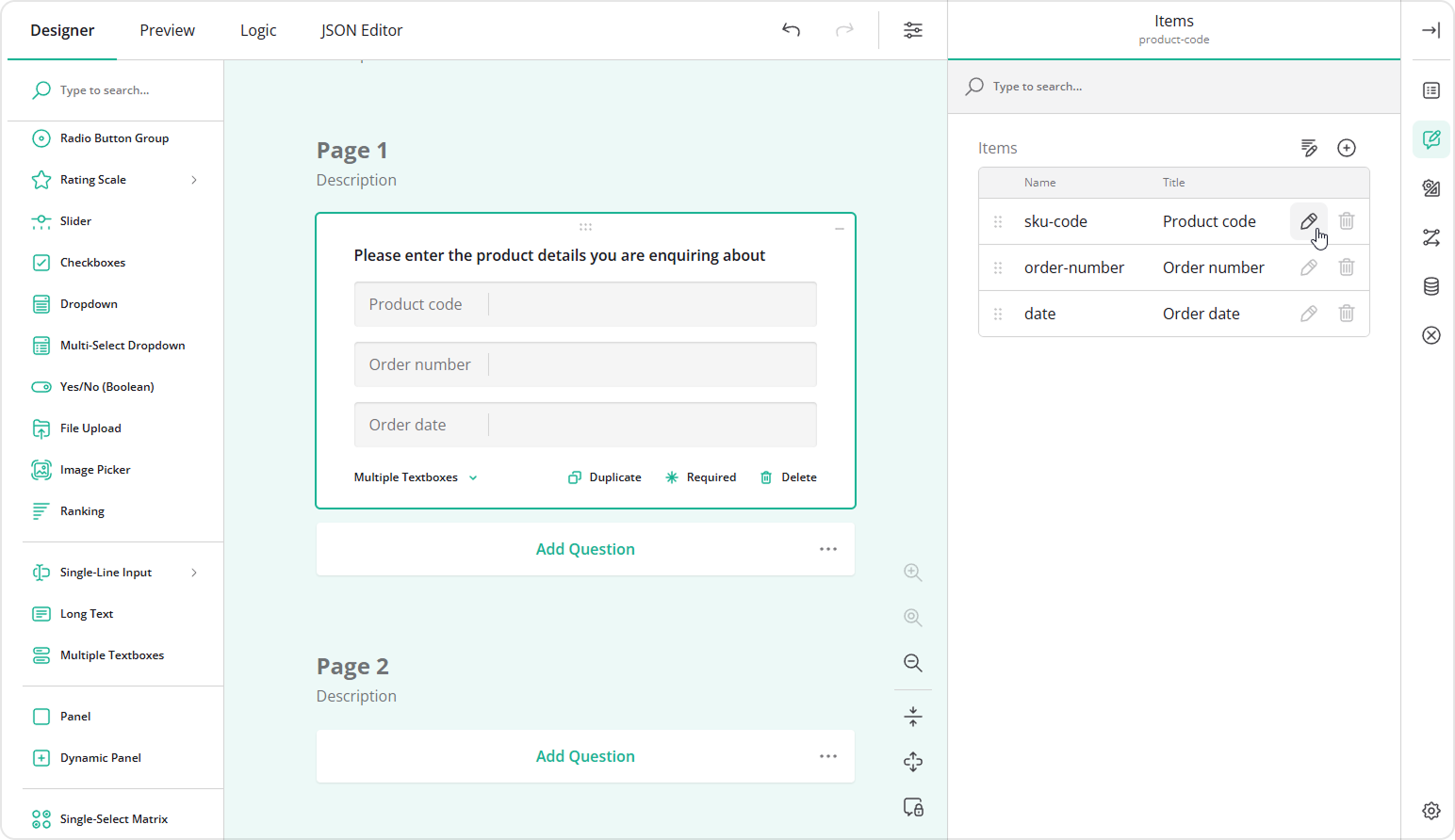 Expand item settings