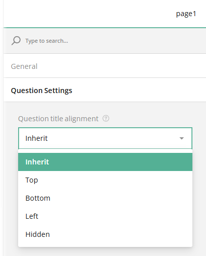Question Titls General Survey Layout Settings - SurveyJS