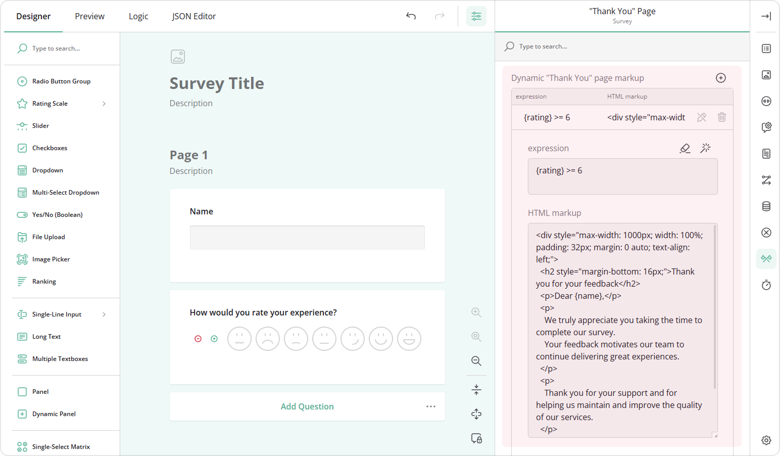 Create a rule for a dynamic Thank You page