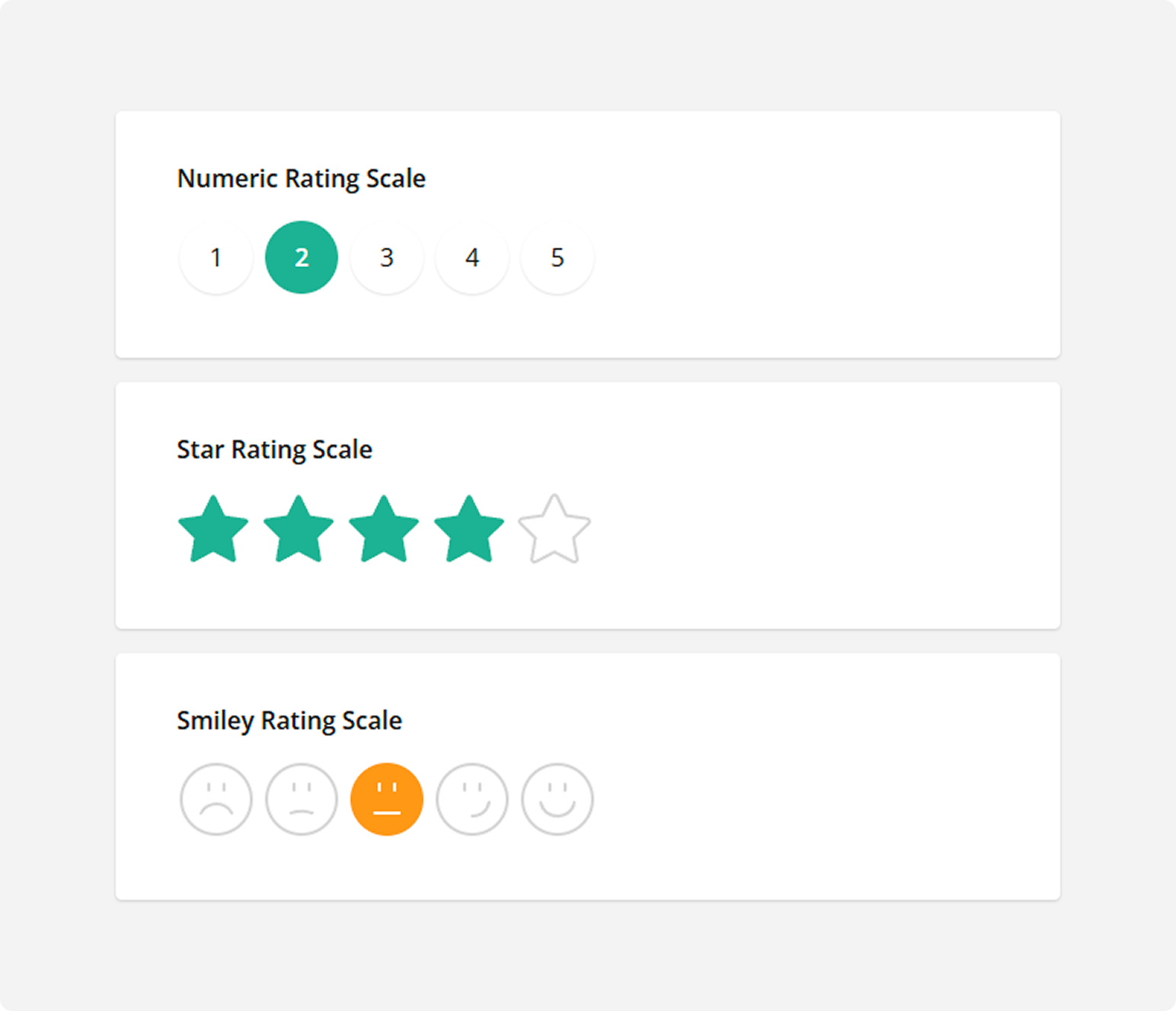 SurveyJS Question types - Rating Scale