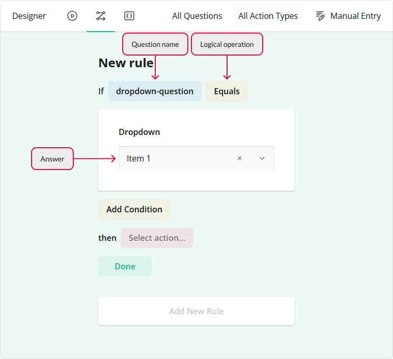 Survey Creator - Add new logical rule