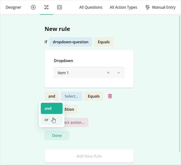 Survey Creator - Add new logical rule