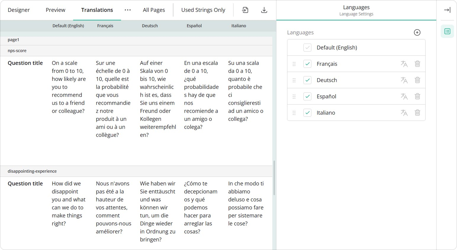 Form Builder Translation UI