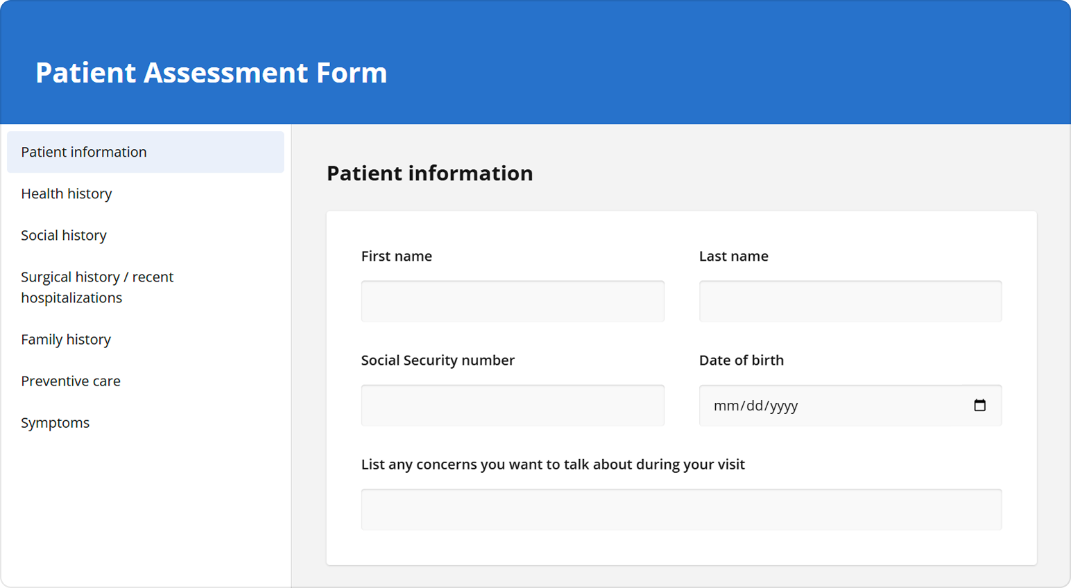 SurveyJS Form Library: Survey header above the Table of Contents