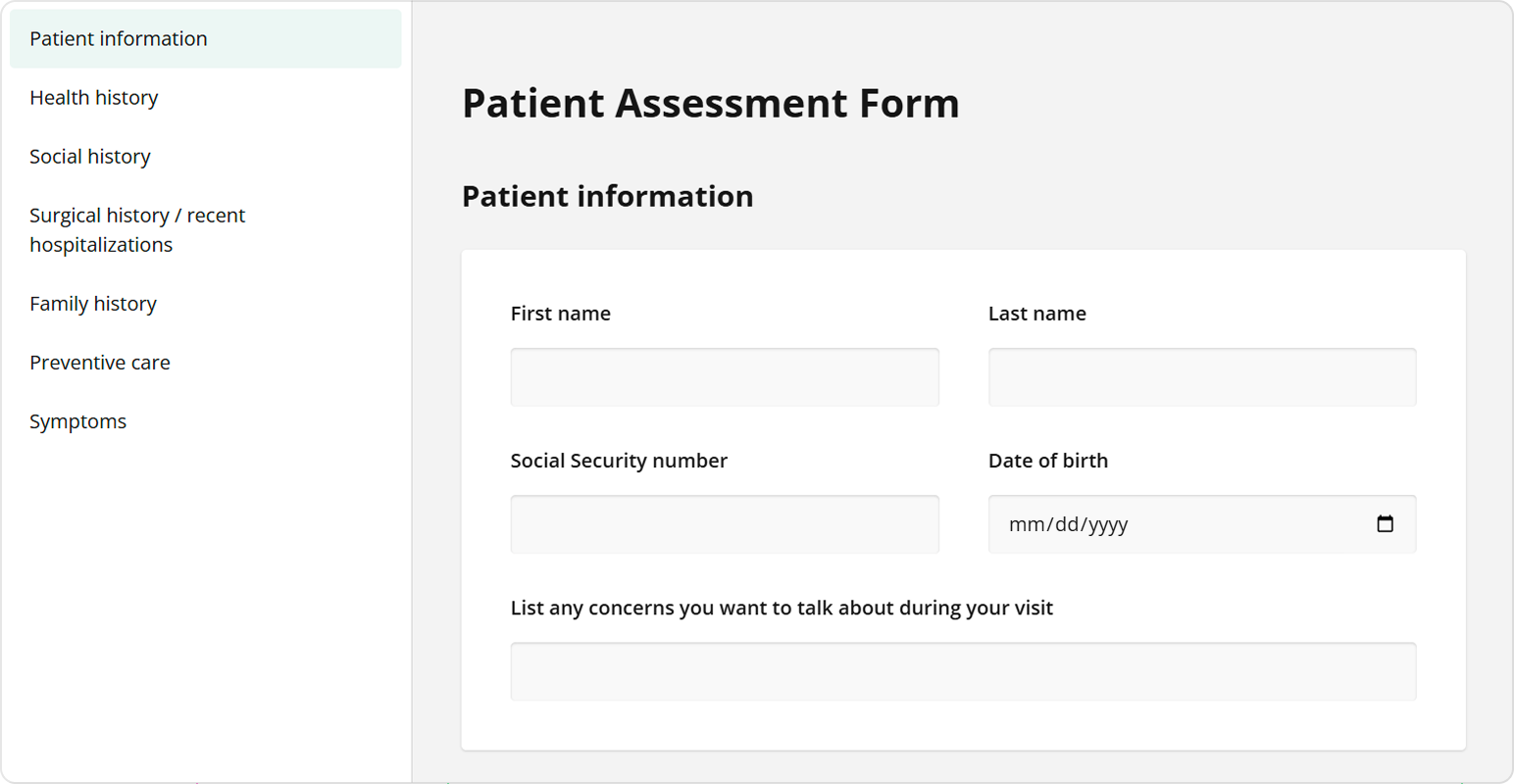 SurveyJS Form Library: Survey header alongside the Table of Contents