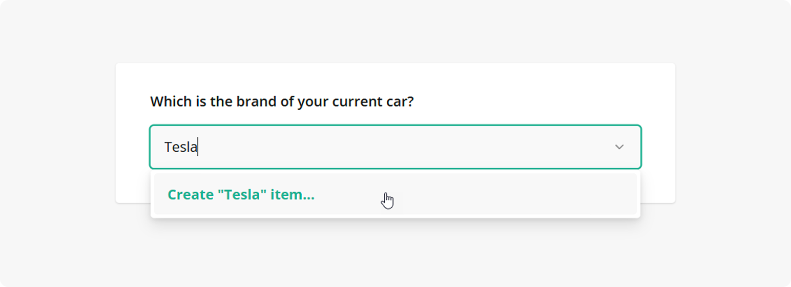 SurveyJS Dropdown: User-defined choice option