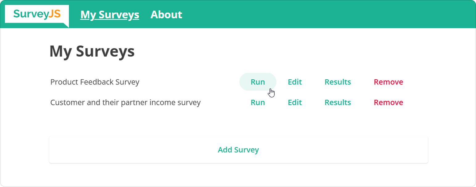 SurveyJS Python integration example